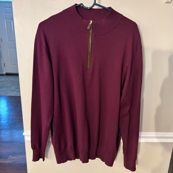 Peter Millar plum quarter Zip-Up Sweater